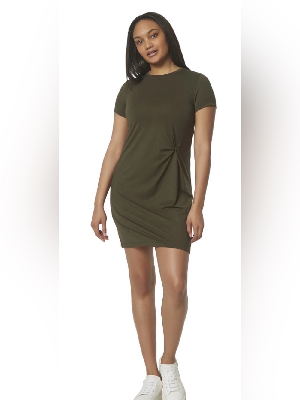 NWT large Marc New York Olive Green Short Sleeve Dress with Side Knot